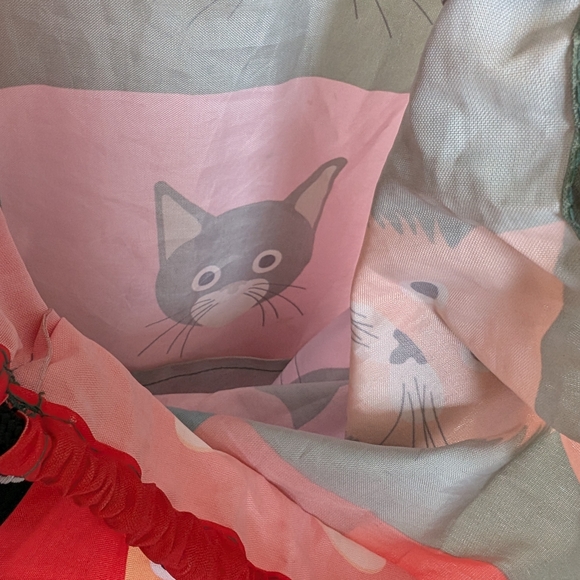 Colorful Cat Print Drawstring Backpack - Picture 7 of 10